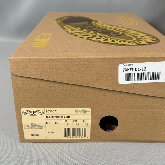 Keen Uneek Sport Sandals Mens Size 12 Black Aqua Blue 1030571 Stretch New NIB main image 9